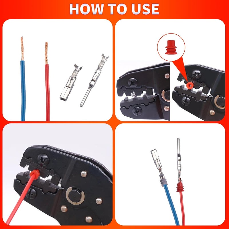 dakewang 899Pcs 24types Automotive Pin Connectors Kit, 1/1.5/1.8/2.2/2.3/2.8/3.5mm Male&Female Wire Pins, Non Insulated Wire Terminal Pin Kit. - Image 5